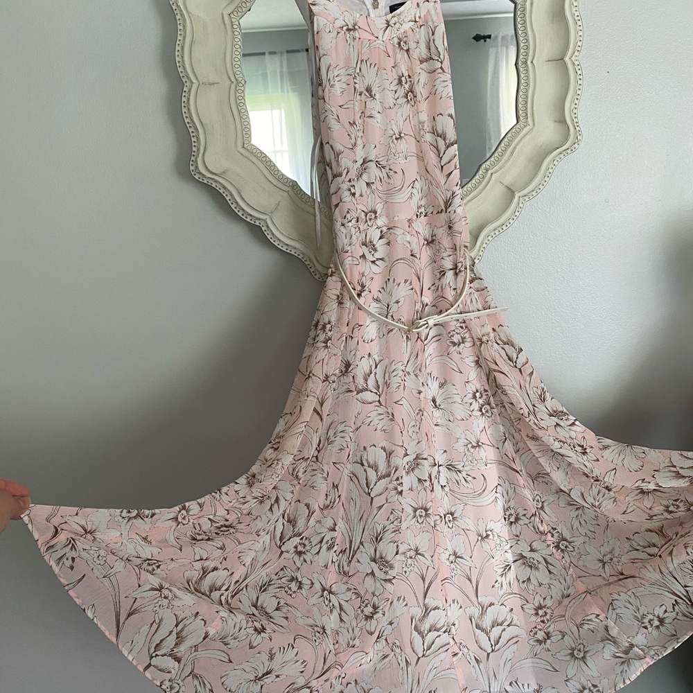 Tommy Hilfiger flower print belted pink dress - Picture 4 of 7
